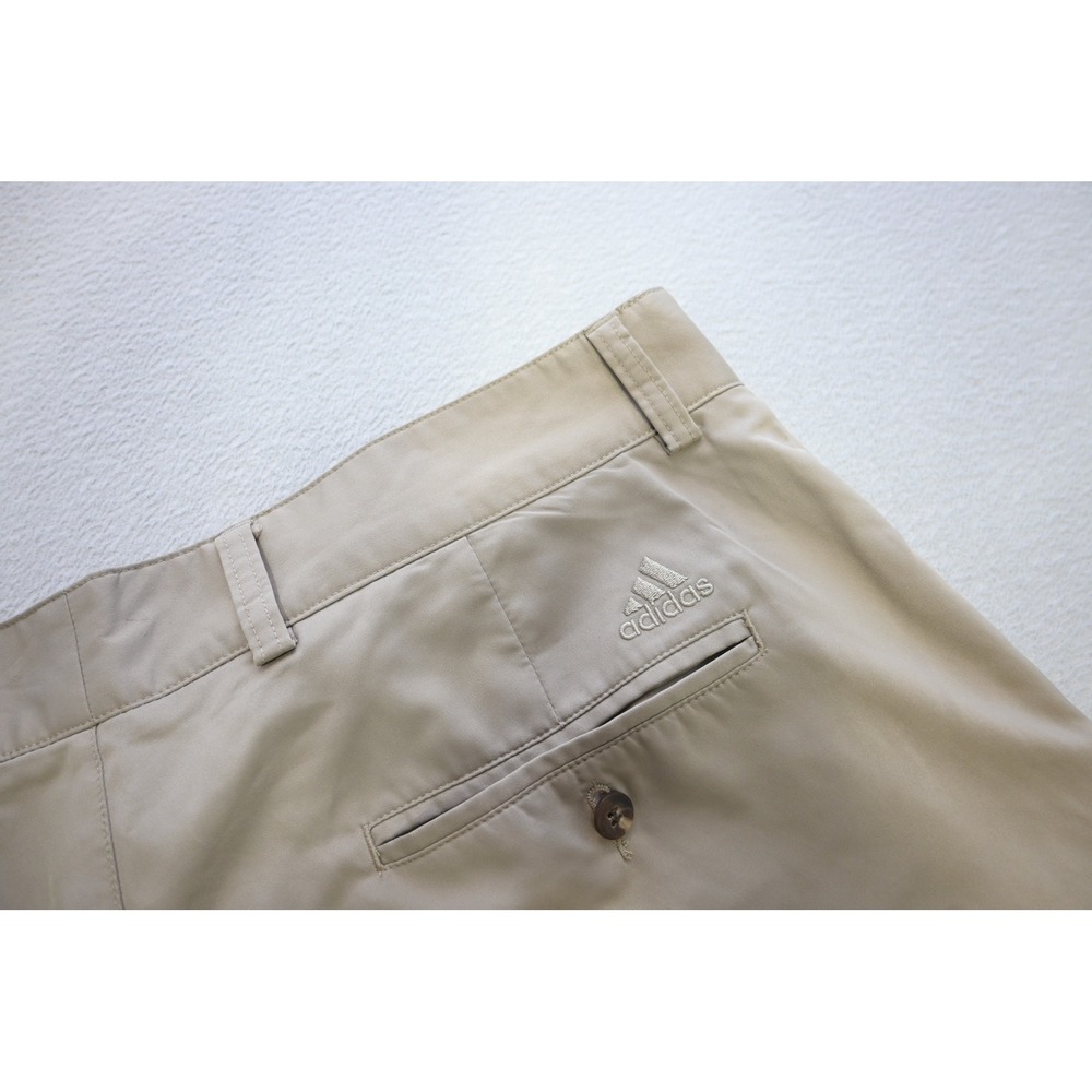 Adidas Golf Shorts Mens 36 Khaki Climalite Performance Flat Front Excellent